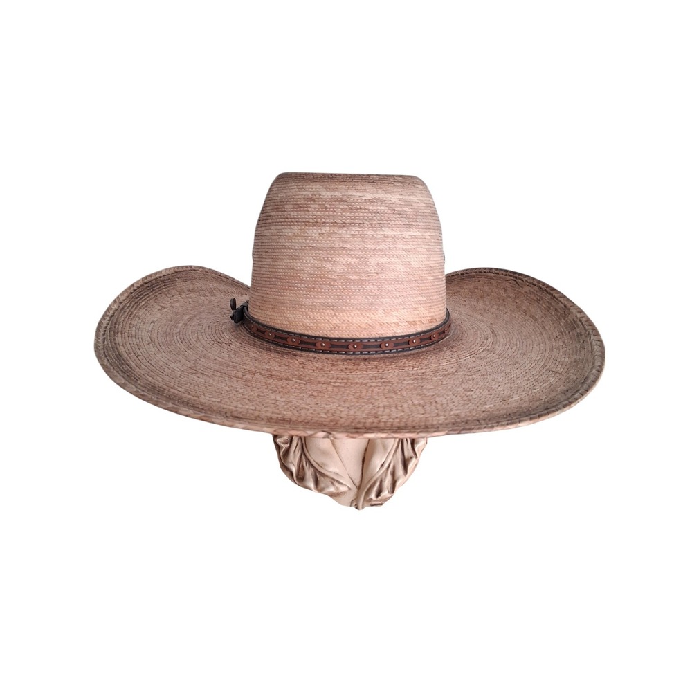 ARIAT Western Men's Fired Palm Leaf Straw Western Cowboy Hat Sun Protection Farm - Picture 6 of 16
